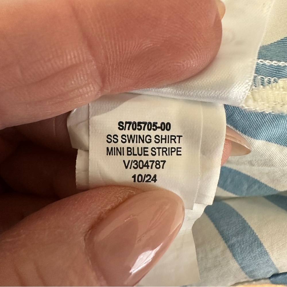 Old Navy Swing Shirtdress White blue stripe nautical short sleeve - Picture 10 of 10
